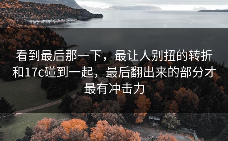 看到最后那一下，最让人别扭的转折和17c碰到一起，最后翻出来的部分才最有冲击力