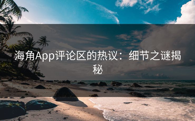 海角App评论区的热议：细节之谜揭秘